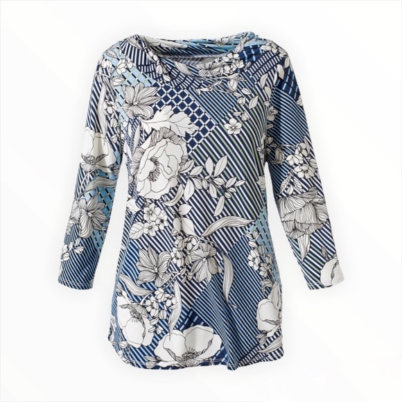Easywear by CHICO'S Floral Twist Neck Top, 0 (4/6) - Picture 7 of 7